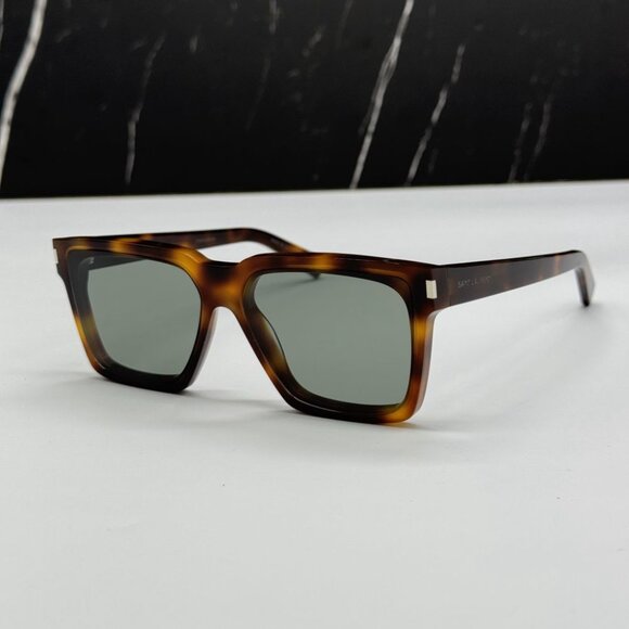 NEW SL610 003 SAINT LAURENT SUNGLASSES HAVANA GREEN EYEWEAR SAINT LAURENT SL 610 - Picture 4 of 13